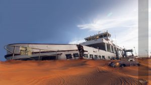 Fotomontage Schiff Wüste Klimawandel