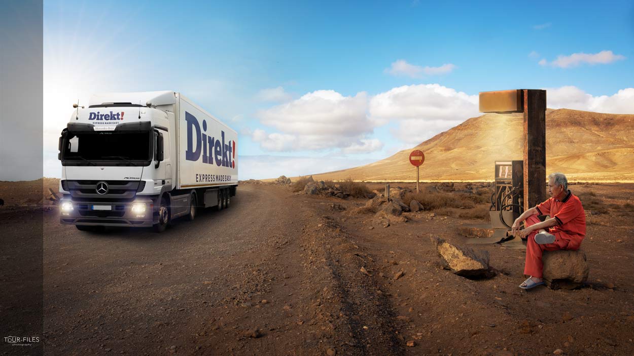 LKW in Lanzarote Fotomontage